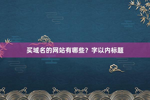 买域名的网站有哪些？字以内标题