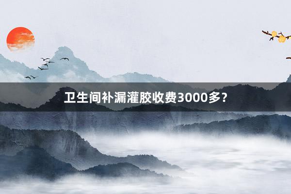 卫生间补漏灌胶收费3000多？