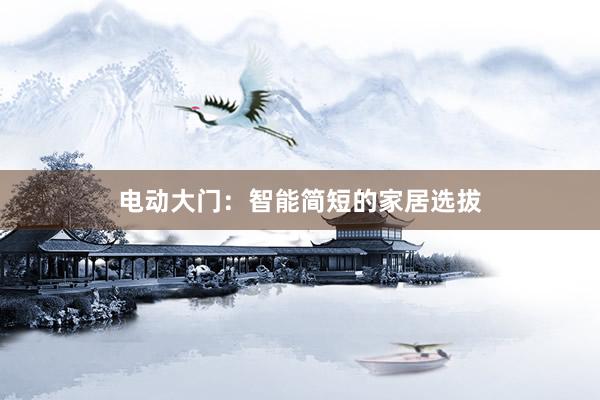 电动大门：智能简短的家居选拔